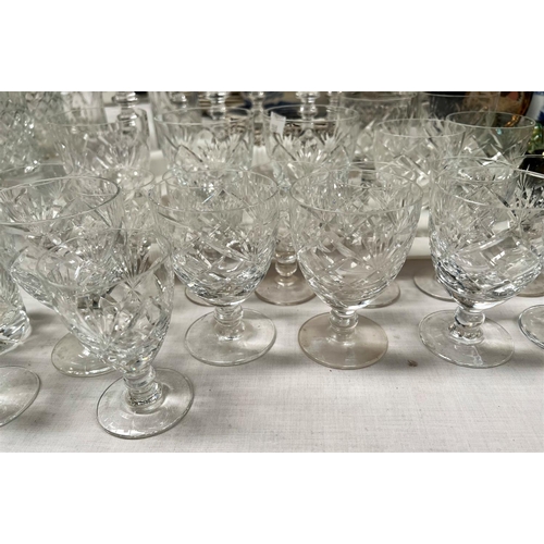 553 - A set of 6 hock glasses; a collection of drinking glasses