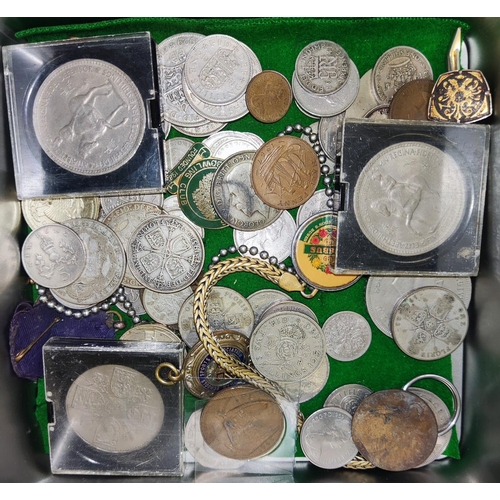 397A - A selection of early to mid 20th century coinage etc.