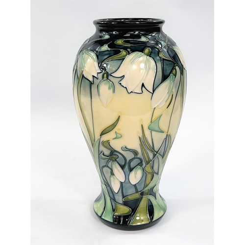 437 - A modern Moorcroft inverted baluster vase 'Nivalis' pattern, decorated with snowdrops against an ivo... 