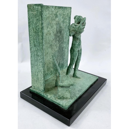 202a - William Charles Bailey (1923-1998) female figure undressing in a room with chair, patinated bronze s... 