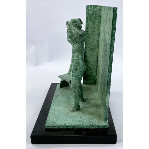 202a - William Charles Bailey (1923-1998) female figure undressing in a room with chair, patinated bronze s... 