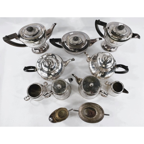 604B - A 4 piece silver plated tea service, other silver plated tea ware