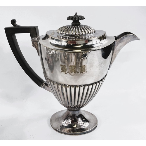 604B - A 4 piece silver plated tea service, other silver plated tea ware