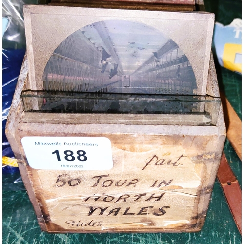 188 - A box of Victorian and later magic lantern slides 