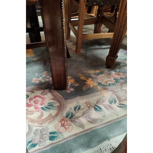 841 - A turquoise ground floral pattern Chinese carpetUNFORTUNATELY THIS HAS BEEN IN 3 SALES NOW WITH NO B... 