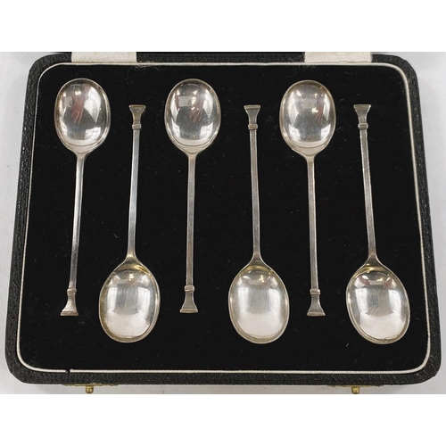 743 - A cased set of 6 hallmarked silver seal top coffee spoons Birmingham 1936, 3 other cased sets and lo... 