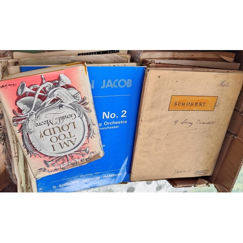 242A - A large collection of vintage sheet music for Cello etc and books on music