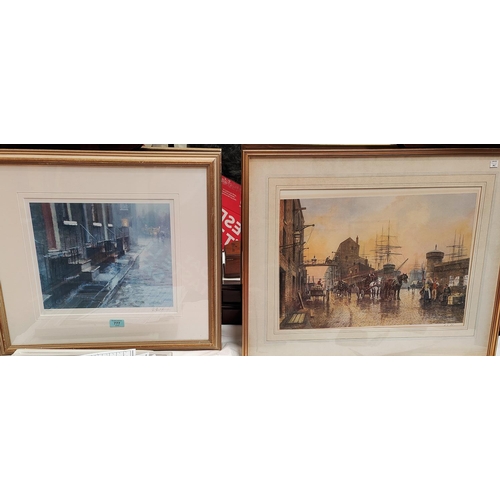 777 - Bob Richardson:  signed limited edition print of a Northern street, 30 x 35 cm, framed and glazed; a... 