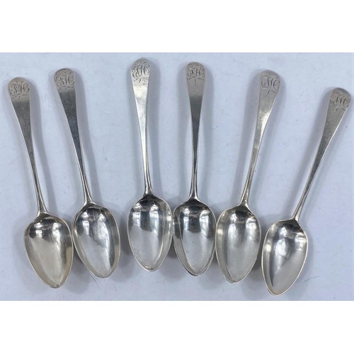 715 - A set of silver spoons, silver napkin ring etc