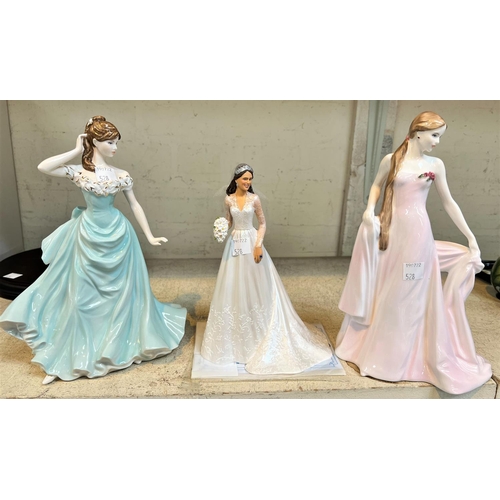 528 - A Coalport limited edition figure:  With this Ring, 2422/7500, with certificate and box; a Coalport ... 
