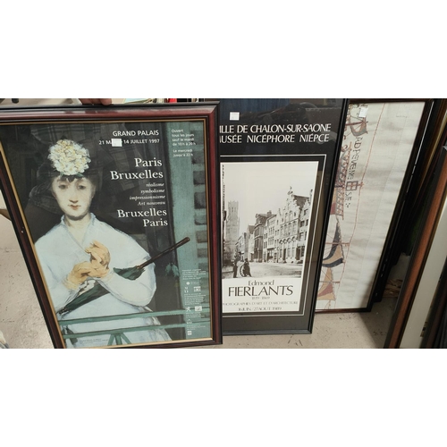23 - A large selection of reproduced posters, framed and glazed