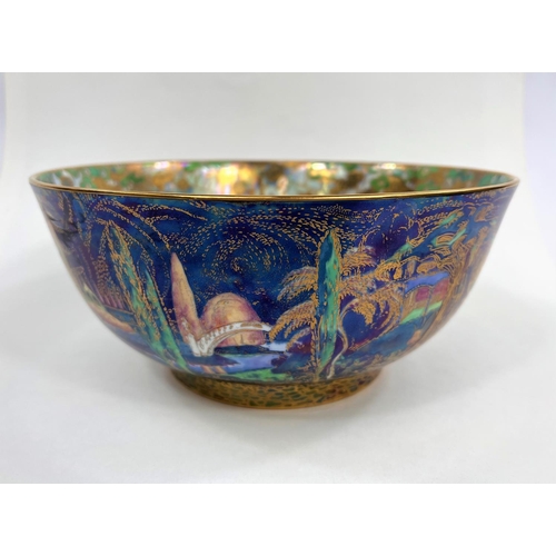 530 - A large Wedgwood Fairyland lustre Imperial style bowl, Poplar Tree pattern to exterior and Woodland ... 