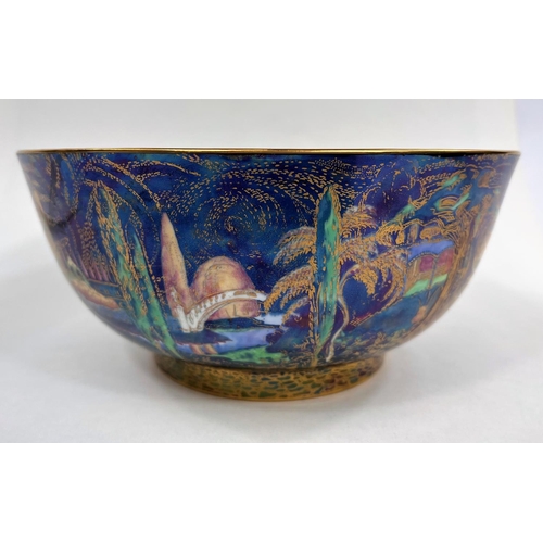 530 - A large Wedgwood Fairyland lustre Imperial style bowl, Poplar Tree pattern to exterior and Woodland ... 