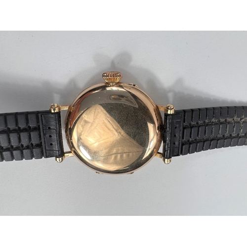 680 - A 1910 Patek Philippe 18k gold 'Marriage Converted Wristwatch' with large winder, seconds complicati... 