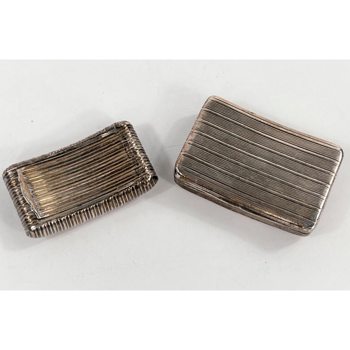 755 - Two Georgian silver snuff boxes with reeded decoration and gilded interiors, London 1786 & Birmi... 