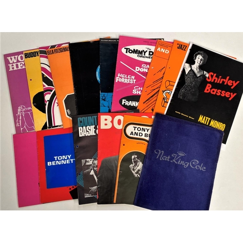 159 - NAT KING COLE: blue plush cover programme; a selection of 1960's jazz and other programmes