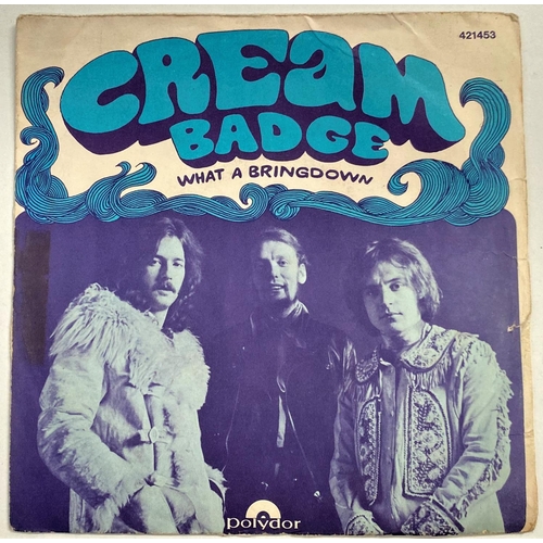 231 - LED ZEPPELIN: 2 singles; TH WHO 3 singles; JIMI HENDRIX, Voodoo Child and Cream Badge both in p/s