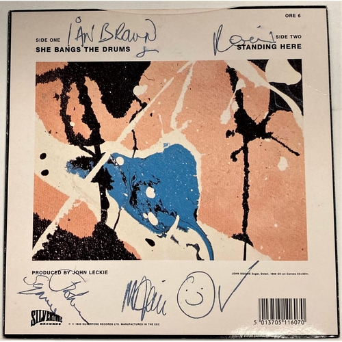 277 - THE STONE ROSES: She Bangs Drums, Silvertone ORE 6, autographed p/s 7inch single