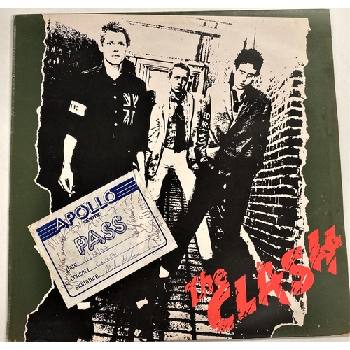 284 - THE CLASH: CBS 82999, LP with APOLLO Centre pass stuck down, autographed