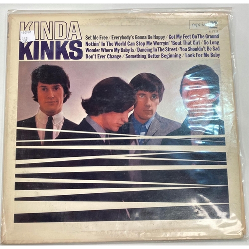 357 - THE KINKS - YOU REALLY GOT ME, Reprise RS 6143, LP stereo; KINKS-SIZE R 6158, LP mono; KINDA KINKS, ... 