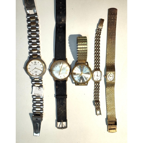 113 - Three gents vintage watches:  Regency Automatic; Limit & Seiko Quartz; 2 ladies watches:  Regenc... 