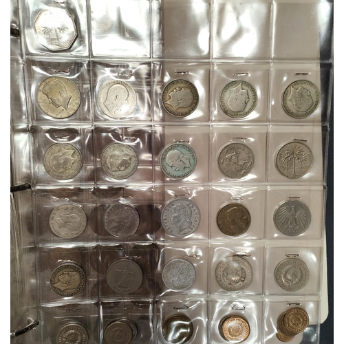 120 - An album containing a collection of pre-decimal copper and silver coins; etc.