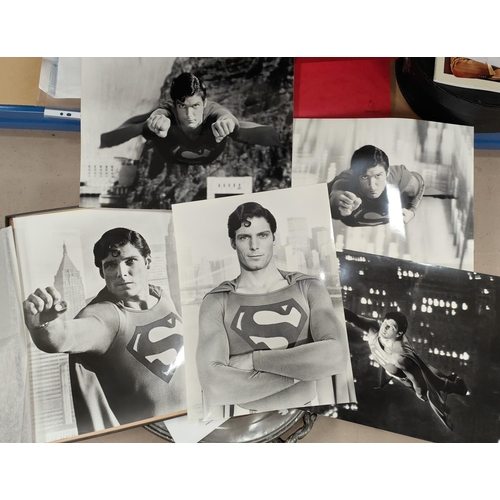 141 - 6 black and white publicity photographs of Christopher Reeve as Superman 40 x 30cm