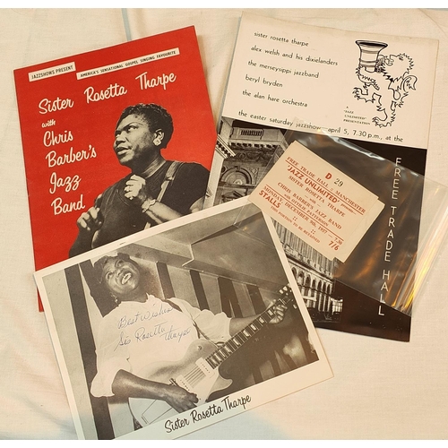 166 - SISTER ROSETTA THARPE, programme with ticket, 1957, another 1958 and a SIGNED publicity photo