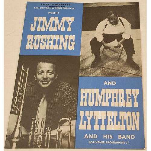 167 - JIMMY RUSHING: SIGNED concert programme and ticket, 1957