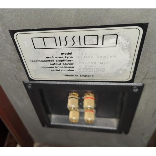 197A - A pair of Mission floor standing speakers, No 753