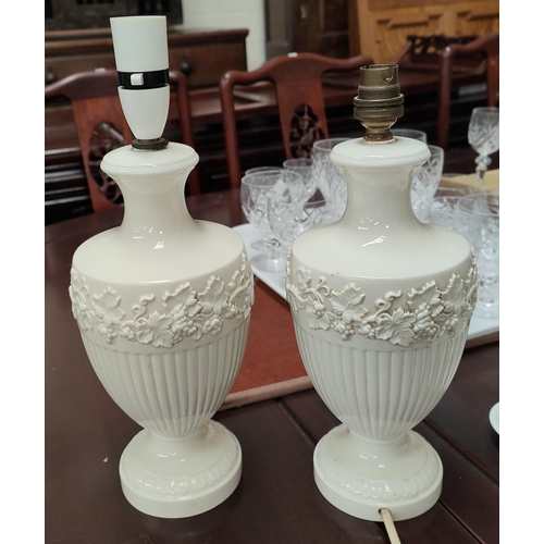 509A - A pair of Wedgwood cream lamps