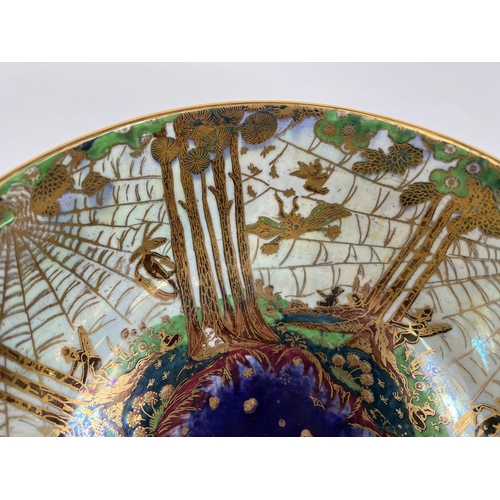 530 - A large Wedgwood Fairyland lustre Imperial style bowl, Poplar Tree pattern to exterior and Woodland ... 