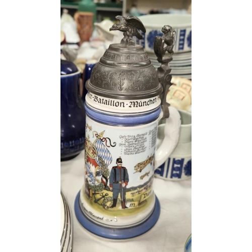 551 - A reproduction German Stein - commemorating WW1 Bayerisches Luftschiffer - Battalion Munchen 1910