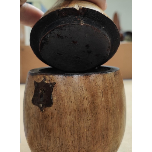 55A - A carved fruitwood tea caddy in the form of a pear