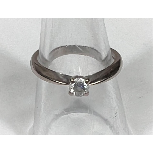 607 - An 18 carat hallmarked gold diamond solitaire ring, 3.7 gm, diamond 4 mm approx