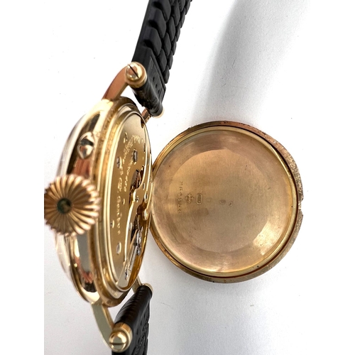 680 - A 1910 Patek Philippe 18k gold 'Marriage Converted Wristwatch' with large winder, seconds complicati... 