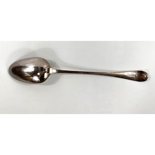 727 - A Georgian hallmarked silver basting spoon, Old English pattern, monogrammed, 1798, 3.5oz