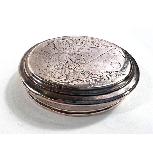 729 - A hallmarked silver oval tobacco box:  Queen Anne Britannia Standard, London 1707, maker Ed Cornack,... 