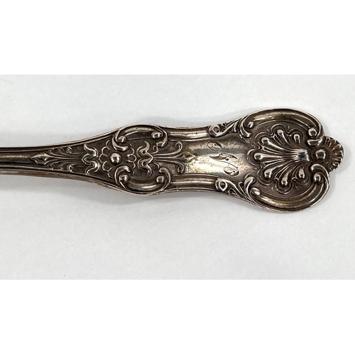 746 - A Victorian hallmarked silver Scottish basting spoon, king's pattern, monogrammed 'N', Glasgow 1847,... 