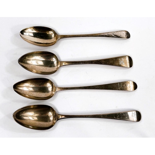 750 - A Georgian Irish tablespoon, Dublin 1802, maker J.B.; 3 Georgian London tablespoons, Hester Bateman ... 