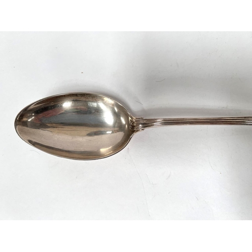 777 - A George II 18th century silver basting spoon, thread and shell pattern, Paul Crespin maker, c.1750,... 