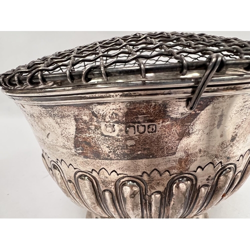 820 - A large silver rose bowl of typical form with domed pedestal foot, marks rubbed, probably London 189... 