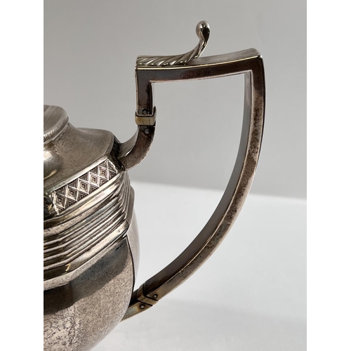 822 - An early 19th century Regency period boat shaped teapot, London, 1812, Crispin Fuller maker, 20.2oz,... 