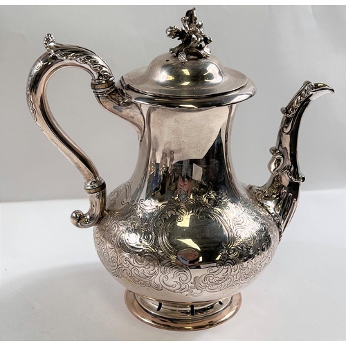 823 - PAUL STORR  and ROBERT HENNELL. An early 19th century matched 4 piece silver tea service of compress... 