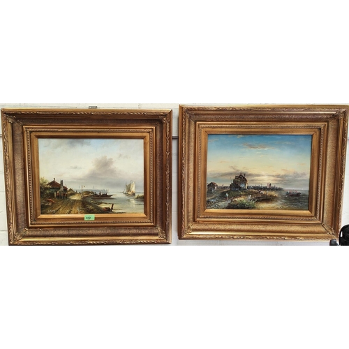 832 - Adrian Norley:  17th century Dutch landscapes, pair of oils on board, signed, 29 x 39cm, framed