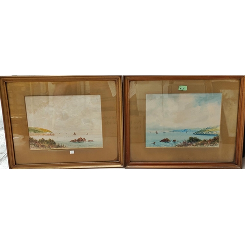 872 - Evyleen Bishop:  Lake landscapes, pair of watercolours, signed, 25 x 34cm, framed and glazedNo bids ... 