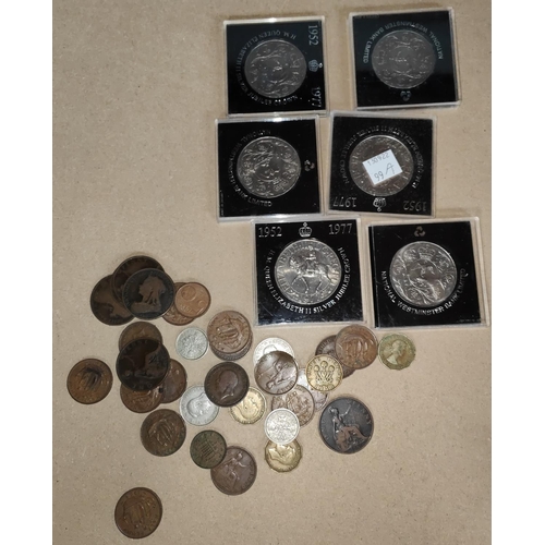 99A - A selection of commemorative crowns, Silver Jubilee, 19th century coinage etc