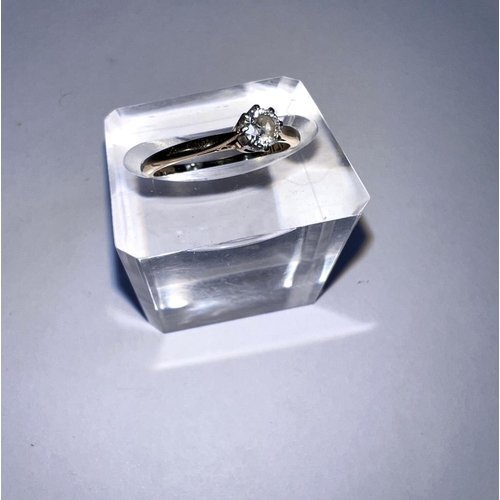 641 - A yellow metal diamond solitaire dress ring stamped ‘18ct plat’ (stone approximately •2 carat, diame... 