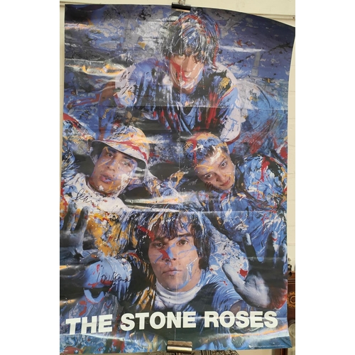 198 - The Stone Roses:  signed poster; Oasis poster signed by three members of the band