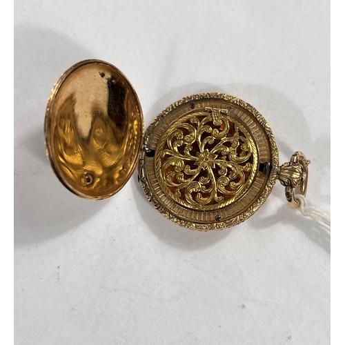 673 - An unusual pendant locket/vinaigrette with ornate engine turning, internal hinged grill